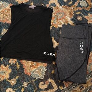 Kora Black and Gray Activewear Set